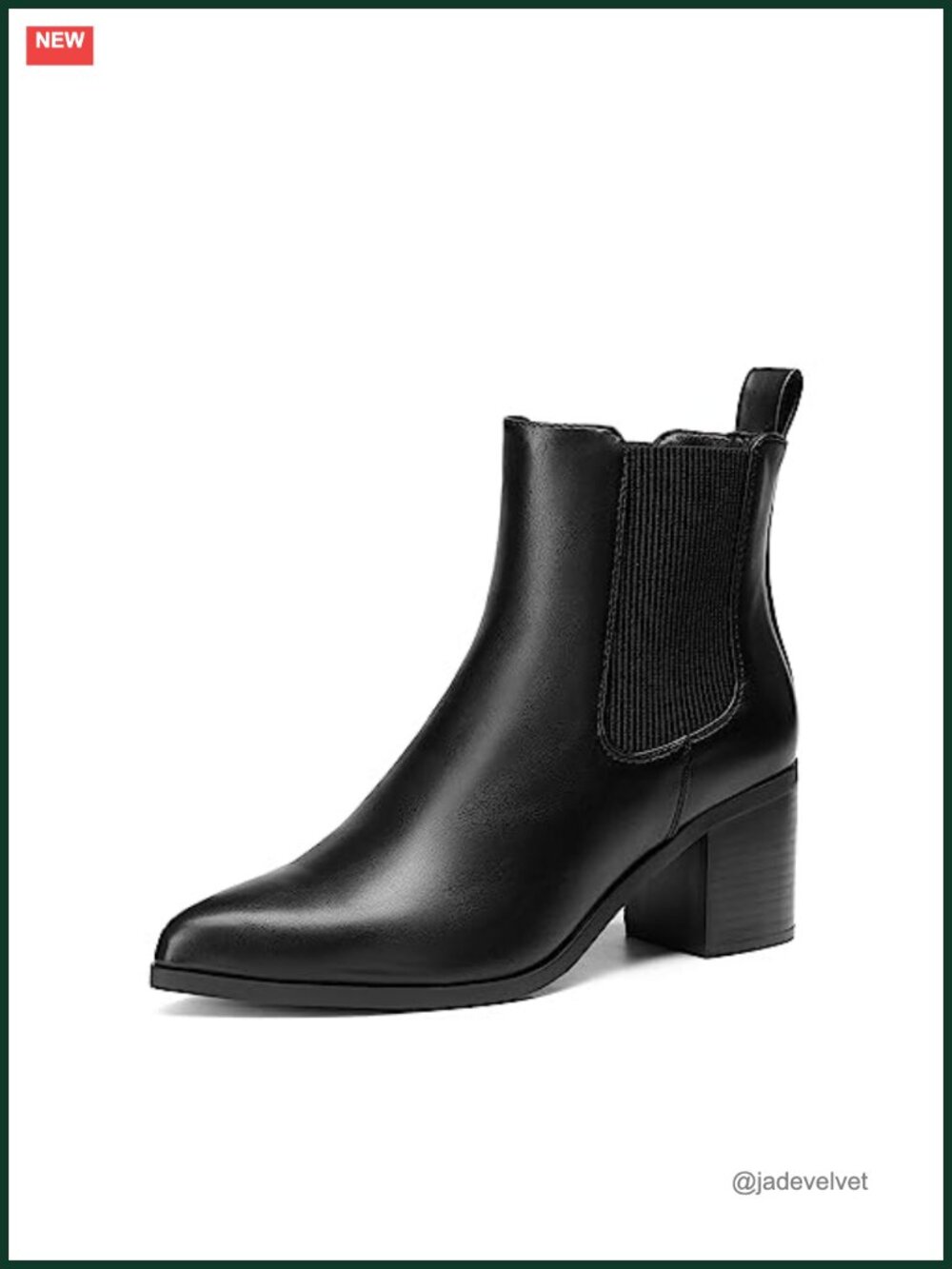 DREAM PAIRS Women's Faux Leather Heeled Ankle Chelsea Boots Pointed Toe